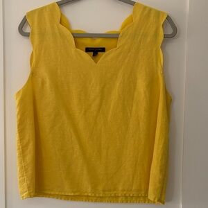 Banana Republic Yellow Scalloped Blouse